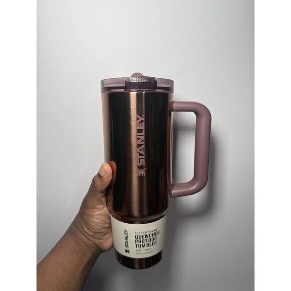 Stanley Mesa Rose POLISHED ROSE GOLD 30oz Protour Quencher BNWT + Custom Bow - Picture 7 of 9